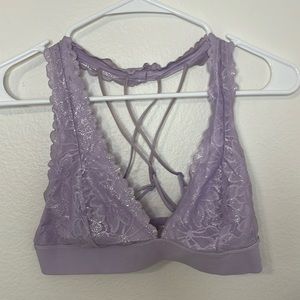 PINK VICTORIAS SECRET Light Purple Sparkle Lace Bralette